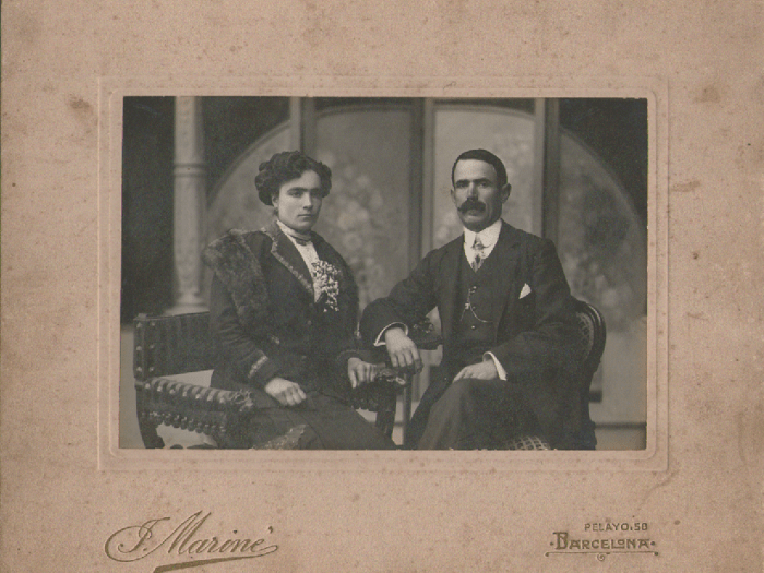 Séptima generación de Can Pla-Esteve: Pere Pla Marcé y Ramona Llensa Vidal.